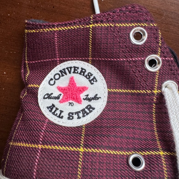 Converse Chuck 70 Burgundy Plaid Womens 9 - Picture 3 of 9
